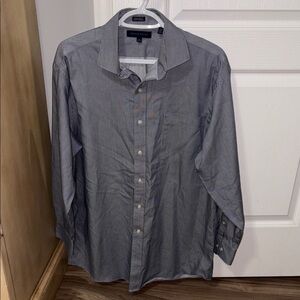 Tommy Hilfiger Blue and White Casual Button Down Shirt